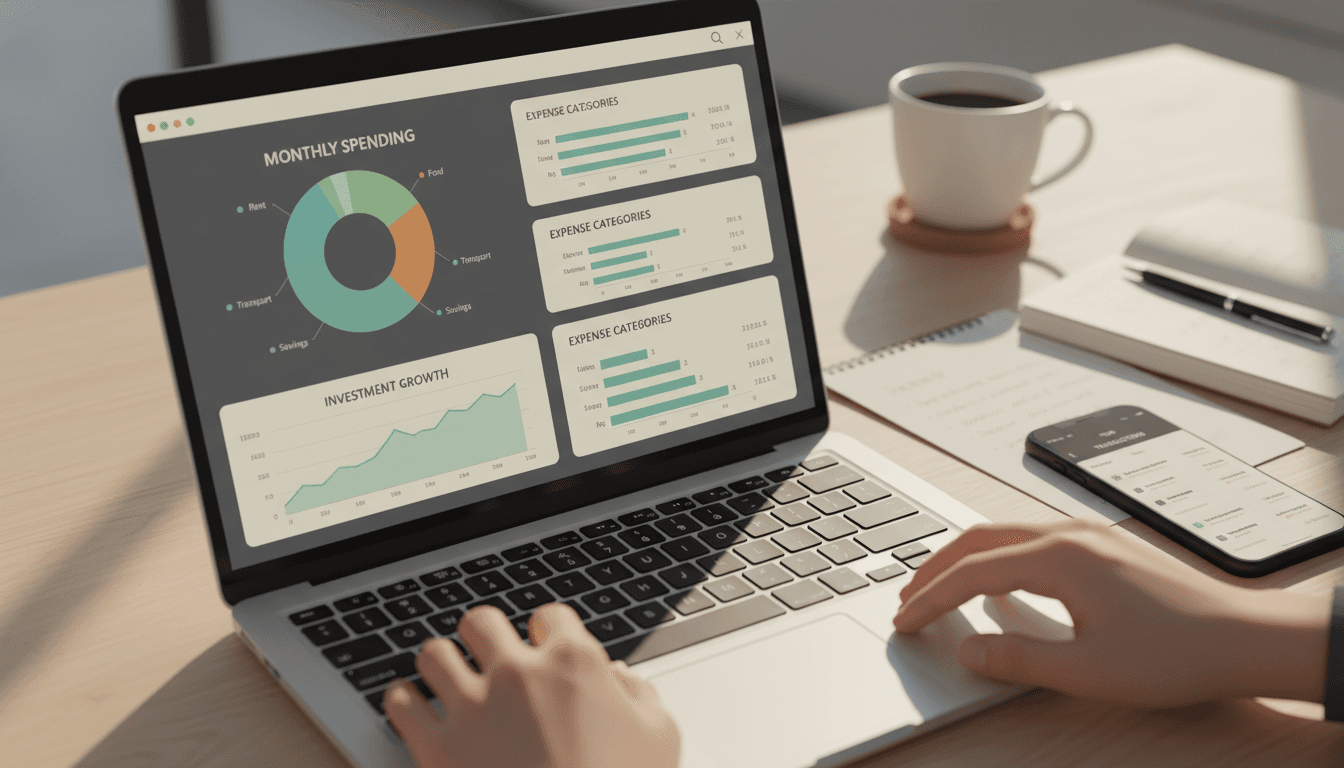 Financial dashboard showing analytics and budget metrics
